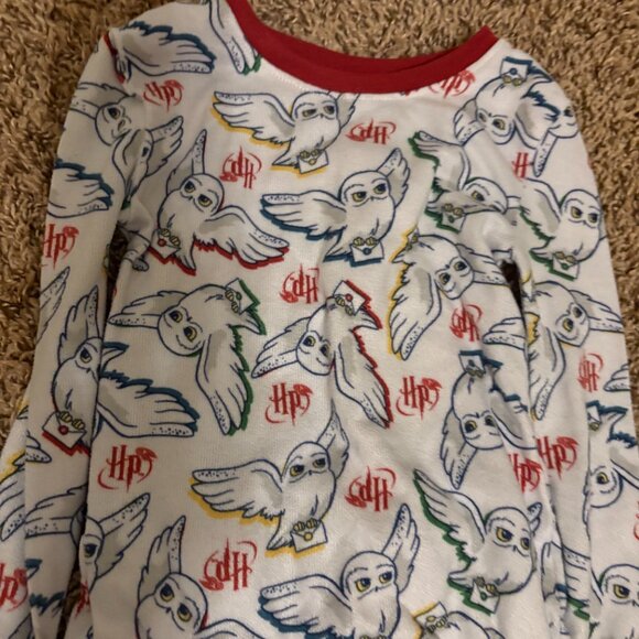 Harry Potter Hedwig Pajamas 4T Wizarding World White Long Sleeve Pants Polyester - Picture 2 of 3